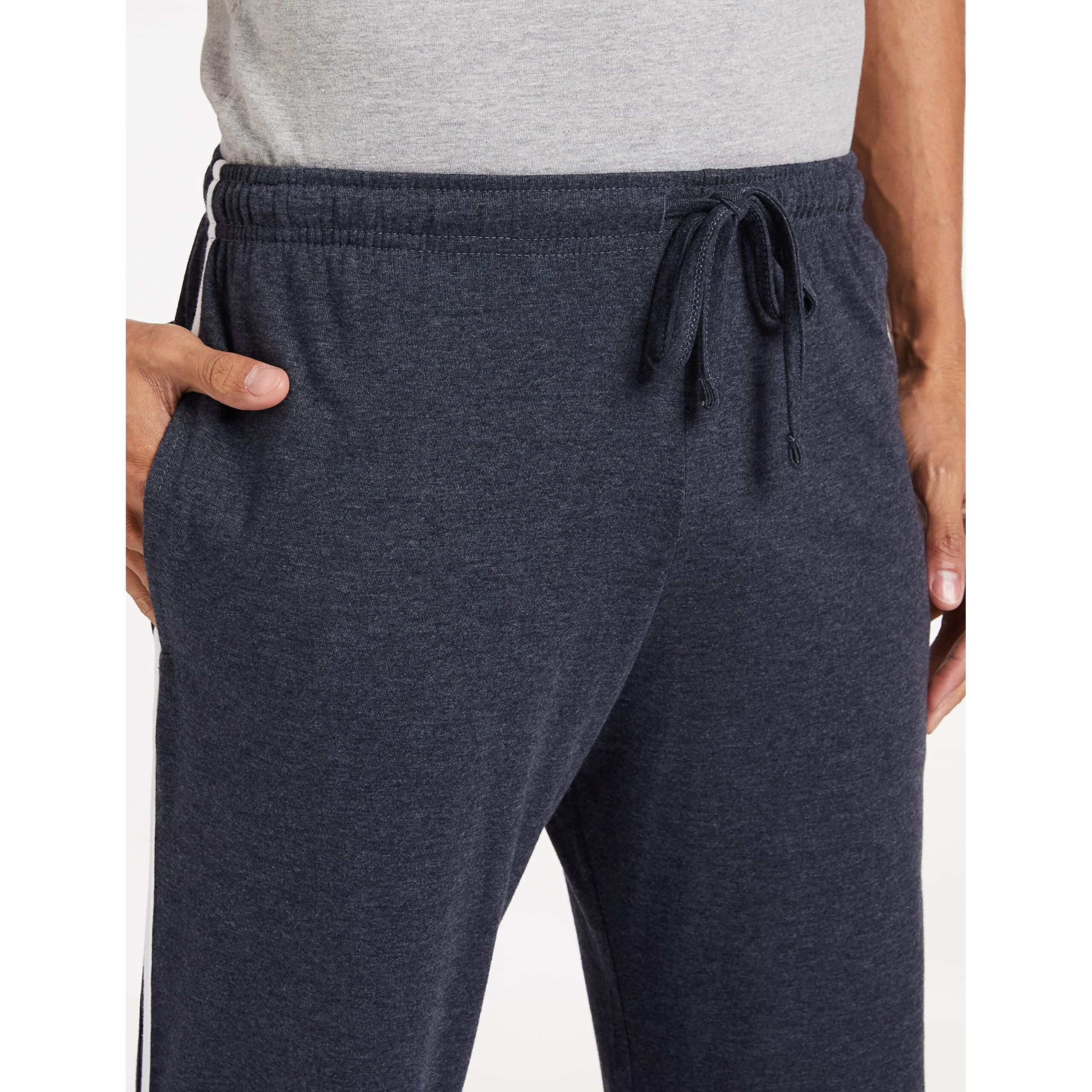 Amazon Brand - Symbol Men's Track Pant | Casual Night Wear | Sweatpants | Pajama (Sports | Gym | Yoga) - Regular Fit (Blue Melange_L)