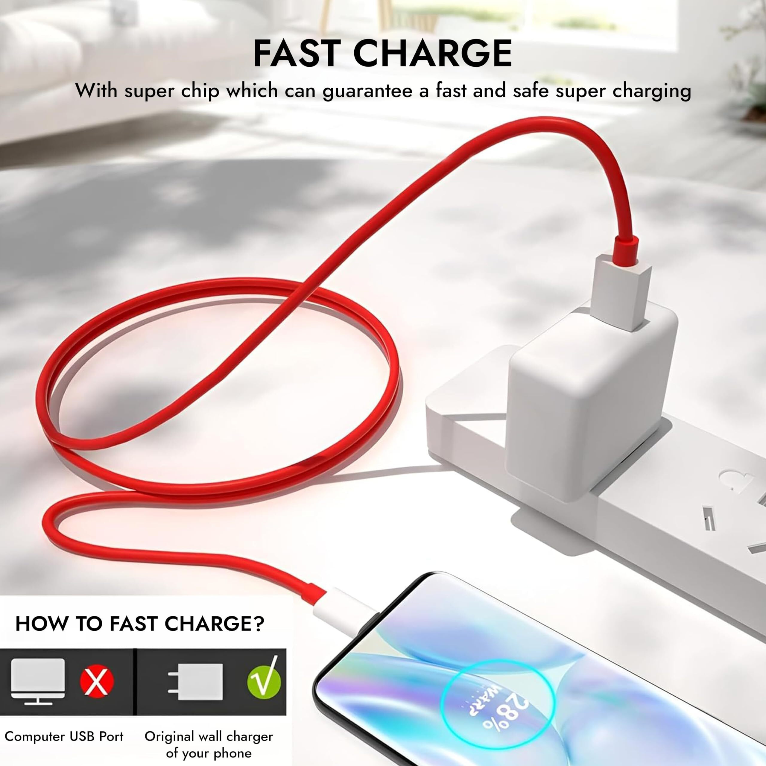 CROSSVOLT 80W Charging Cable USB to Type C Warp Charger SuperVooc/Dash Fast Charge Cable for One-plus 11,11R,10 Pro,10R,10T,9RT,9R,8R,8T Charge Cable for 6/6T/7/7T,Nord,Ce2 Lite5G,Ce 3 5G,Ce3 Lite,Red