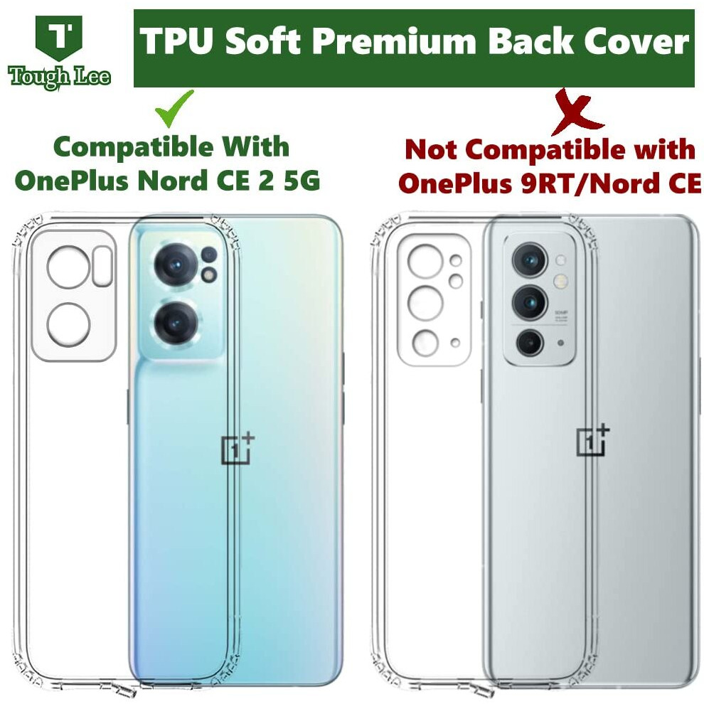 Tough Lee Back Cover Case for Oneplus Nord CE 2 5G (Silicon | Transparent) (Soft & Thin Cover)