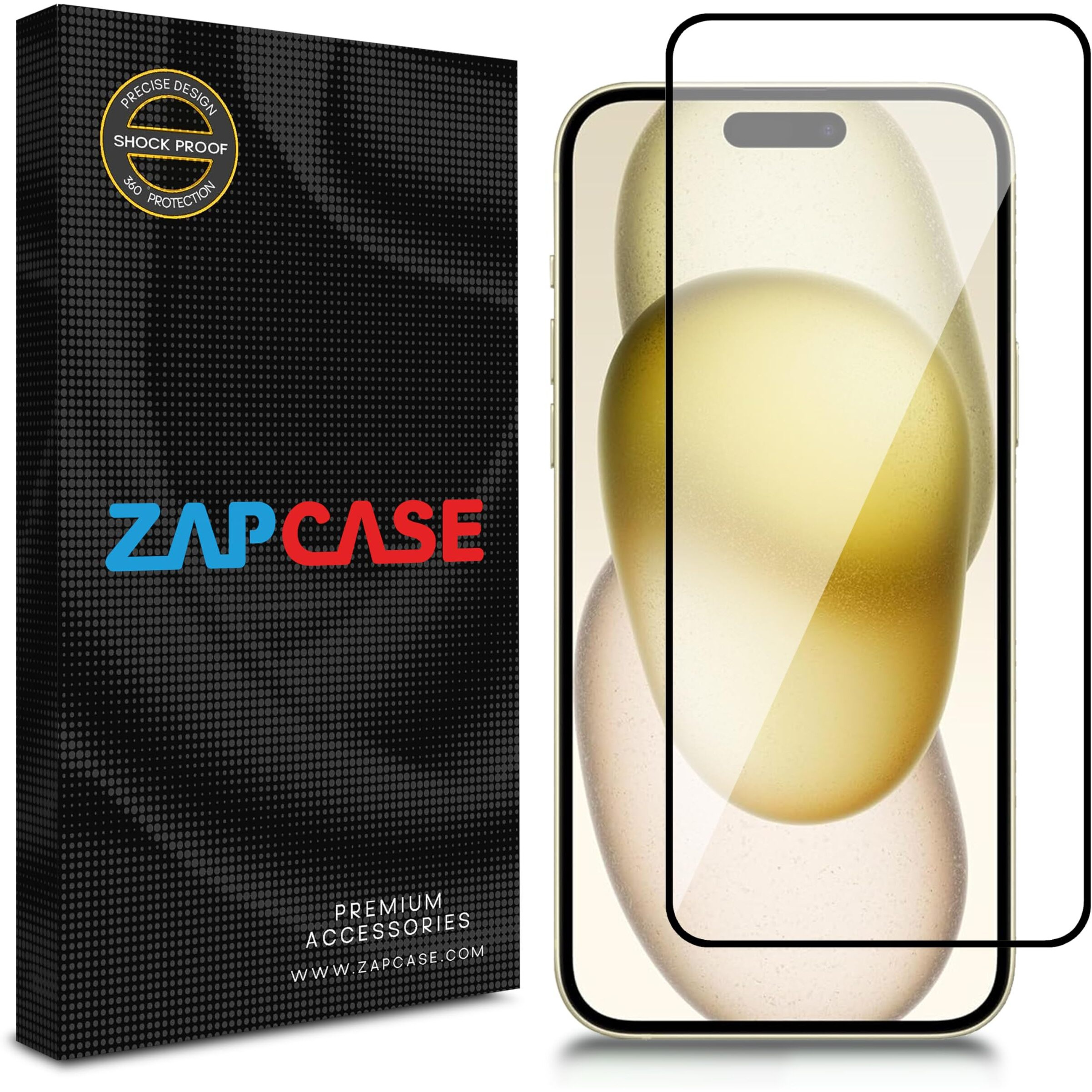 Zapcase HD Plus Tempered Glass Screen Protector Compatible for Samsung Galaxy M05 (Black) Edge to Edge Coverage with Easy Installation Kit