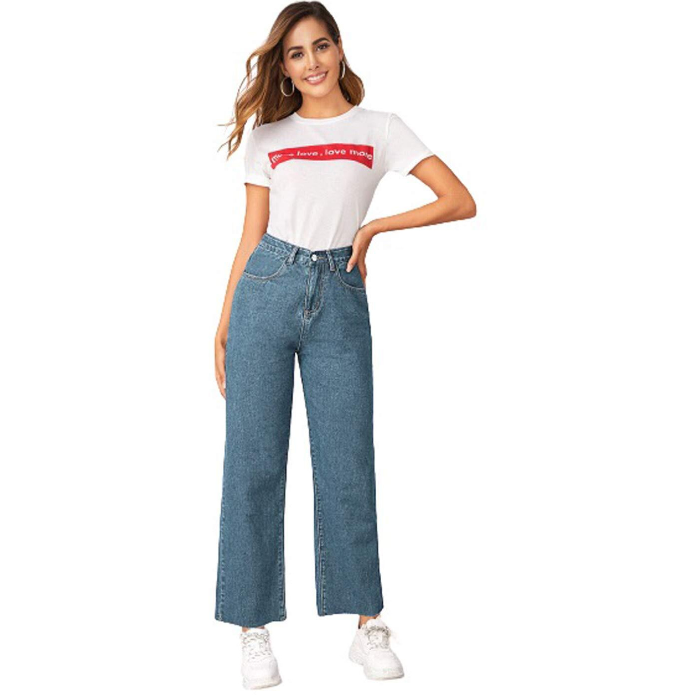 KOTTY Women High Rise Cotton Lycra Blend Ankle Length Jeans