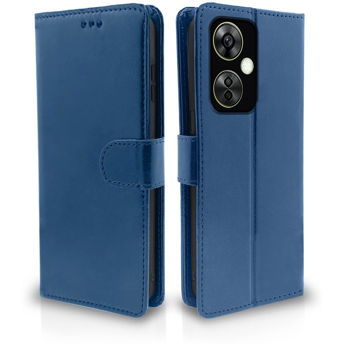 Pikkme OnePlus Nord Ce 3 Lite 5G Flip Cover Leather Finish | Inside TPU with Card Pockets | Wallet Stand and Shock Proof | Complete Protection Flip Case (Blue)
