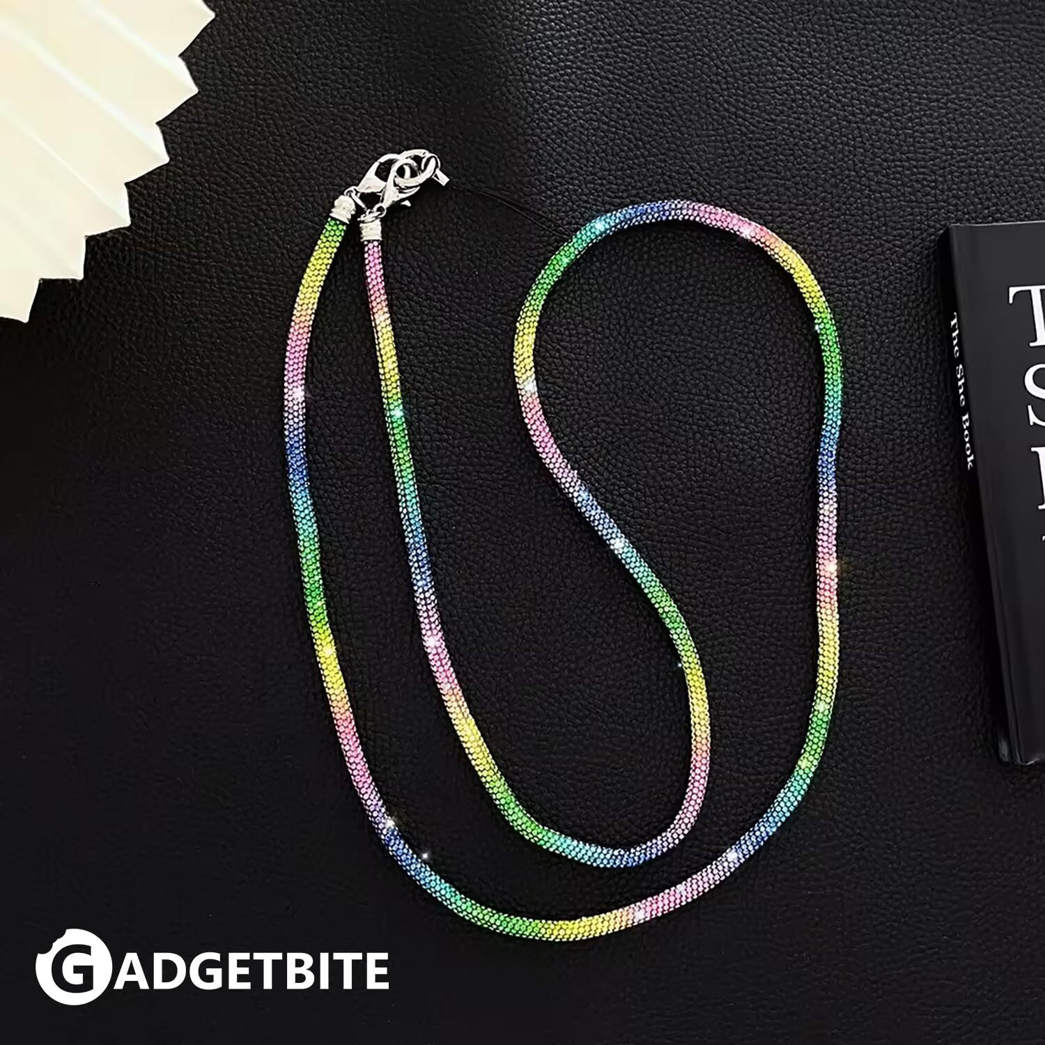 GadgetBite Diamond Charm Phone Lanyard - Cross body lanyard, Mobile Holder Strap, Hands-Free Neck Hanging Chain Accessory, Compatible with iPhone & Most Smartphones, Charms for Phone Case.(Rainbow)