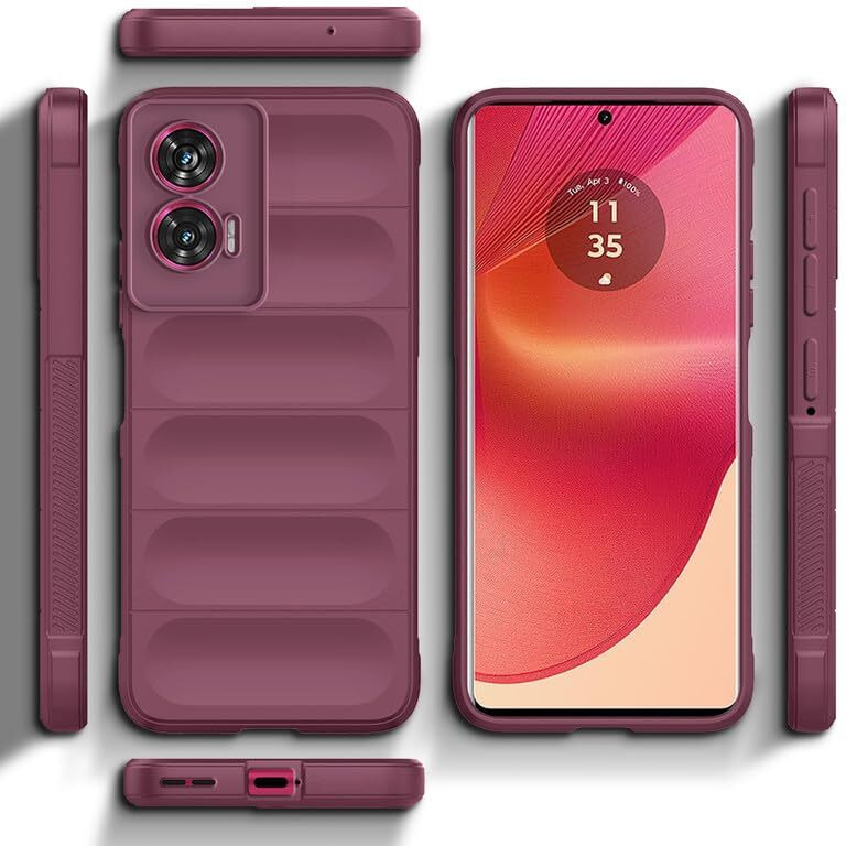 Mr. Case Liquid Silicone Case for Motorola Moto Edge 50 Fusion | Comfort Grip Soft Touch Matte TPU | - Wine Red