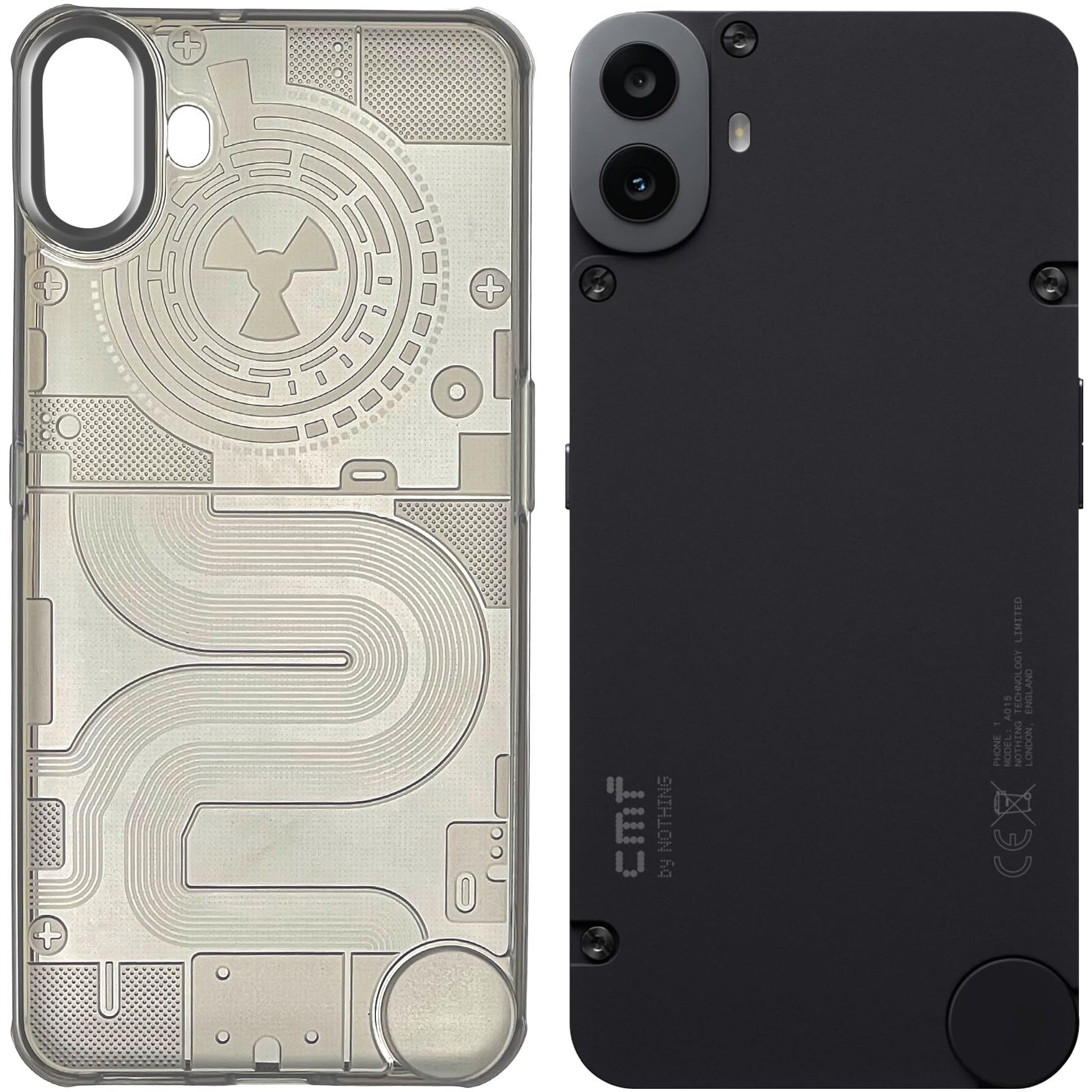 Mr. Case Transparent Back Case for CMF by Nothing Phone 1 Matte Finish Smoke Grey  Transparent