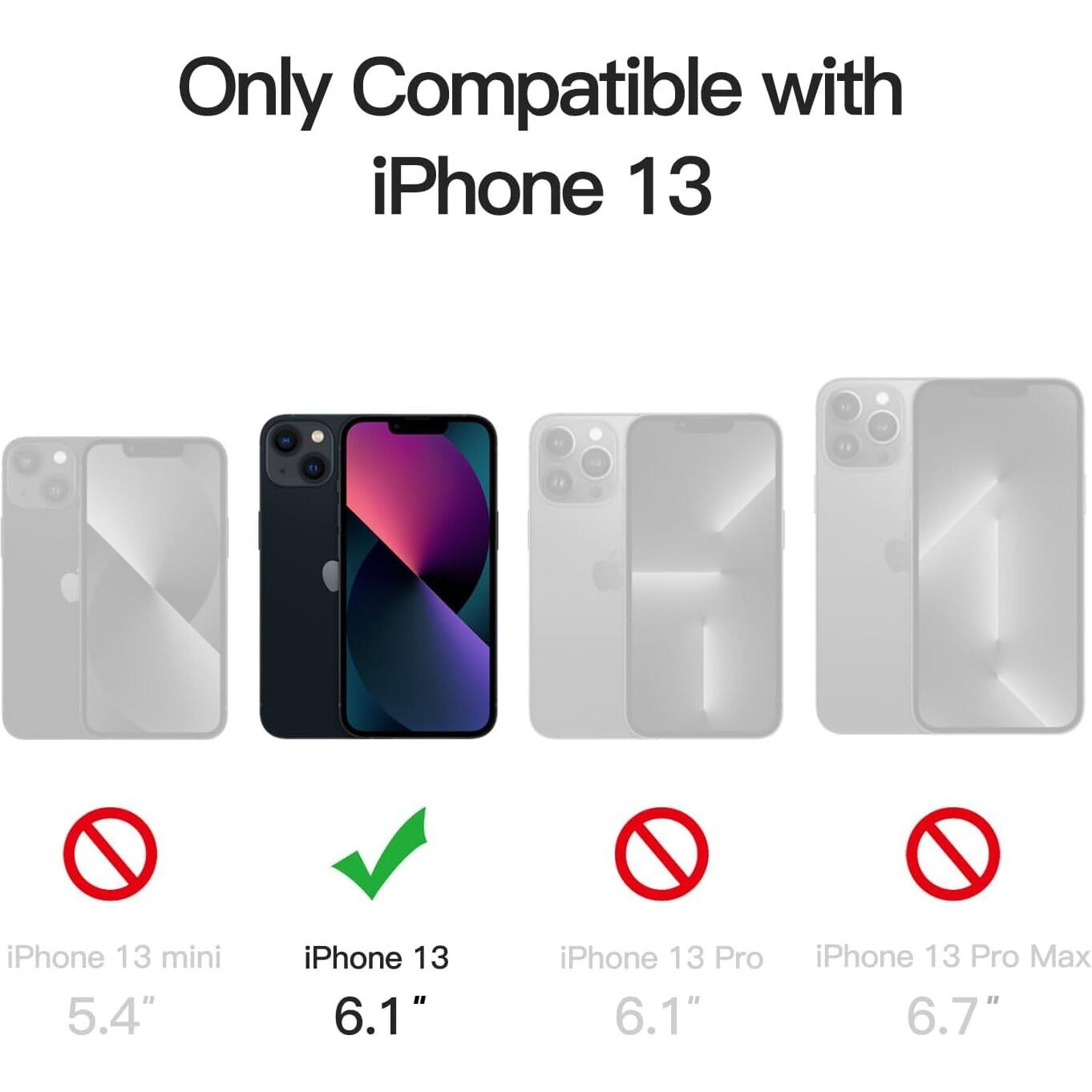 Sounce for iPhone 13 Back Cover Case Translucent Scratch Resistant Case Shockproof Hybrid Matte Frosted Armor Sleek Design Cover with TPU and Polycarbonate Protection for iPhone 13 - Frosted Black