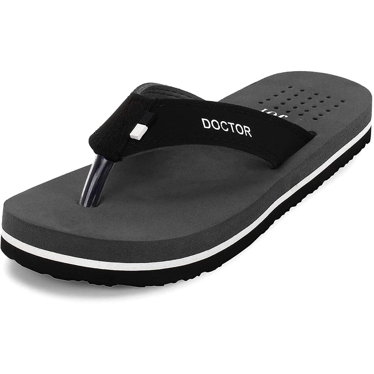 ORTHO JOY Men's Extra Soft Doctor Ortho Open Back Slippers (Grey, 7 UK)