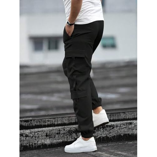 Lymio Track Pant for Men || Track Pants || Plain Track Pant (Track-06-08) (in, Alpha, 2XL, Bllack)