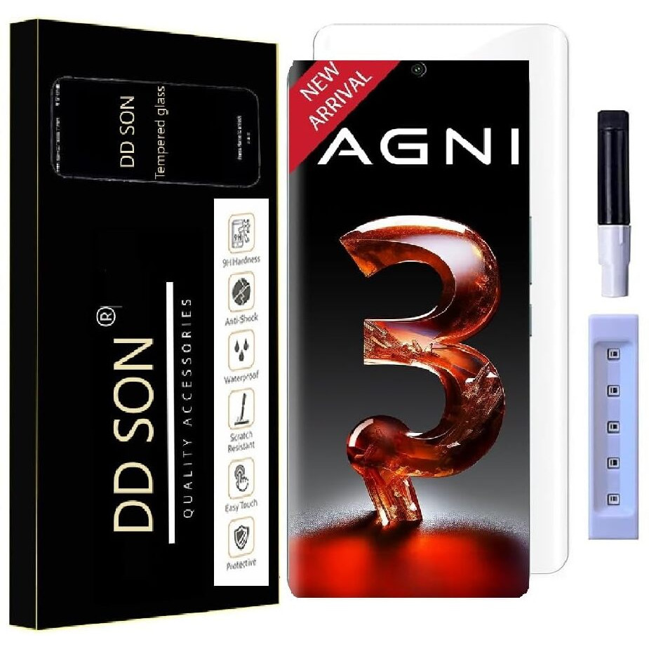 DD SON Premium UV Tempered Glass Screen Protector Compatible for Lava Agni 3 5G (6.78 Inch, Pack of 1) with Edge to Edge Full Coverage UV and Easy Installation Kit