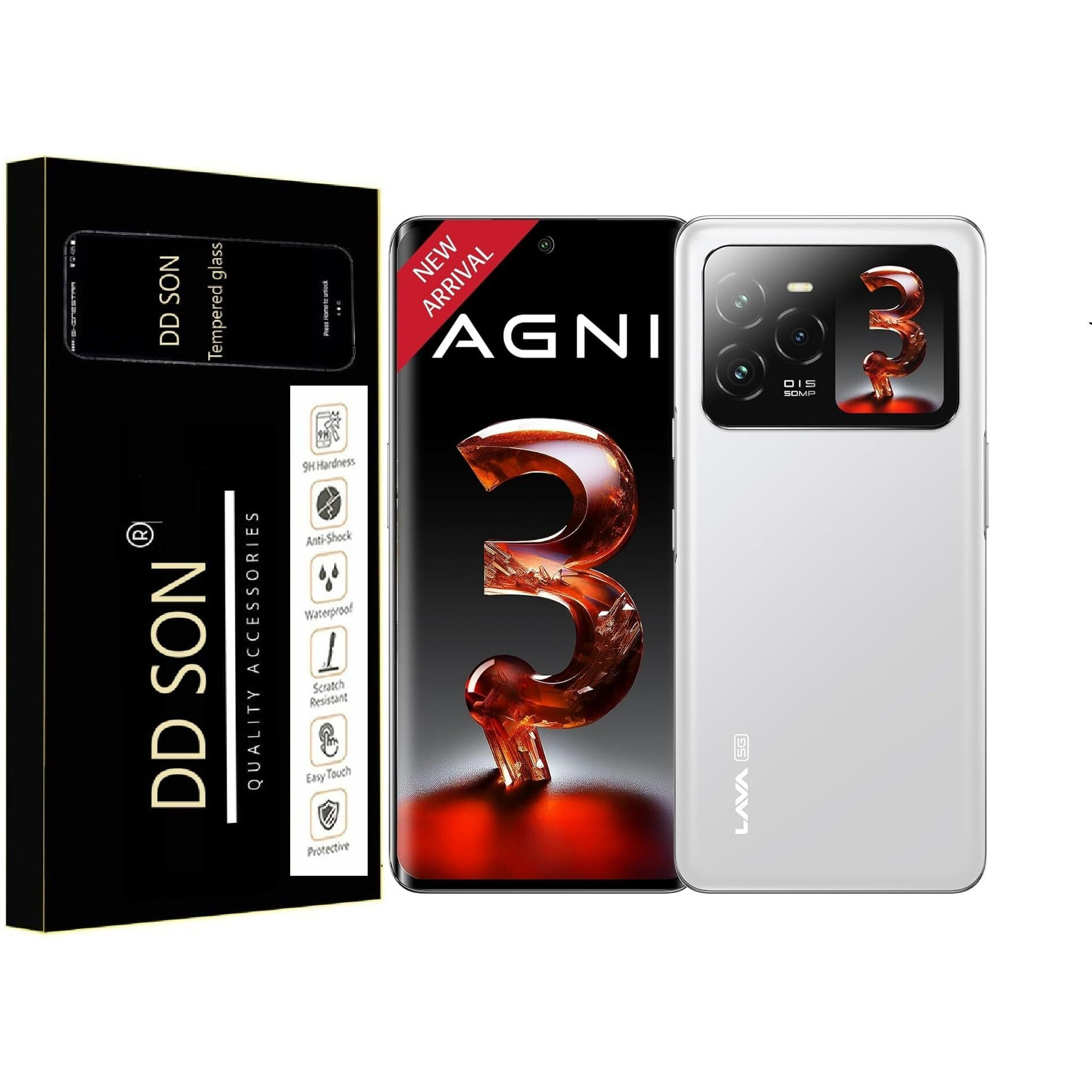 DD SON Premium UV Tempered Glass Screen Protector Compatible for Lava Agni 3 5G (6.78 Inch, Pack of 1) with Edge to Edge Full Coverage UV and Easy Installation Kit