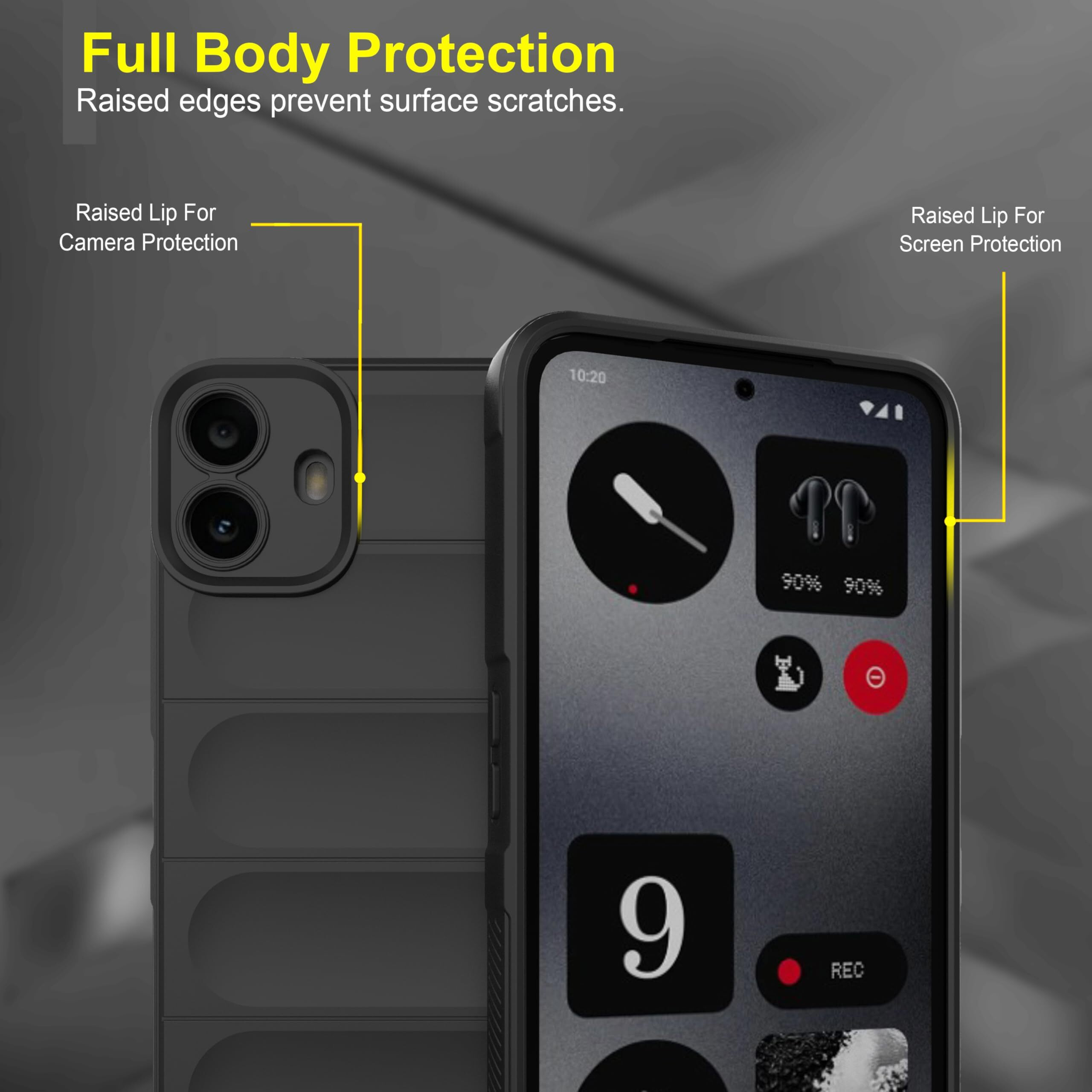 Zapcase Back Case Cover for CMF by Nothing Phone 1 | Compatible for CMF by Nothing Phone 1 Back Case Cover | Liquid Silicon Case for CMF by Nothing Phone 1 with Camera Protection|Black
