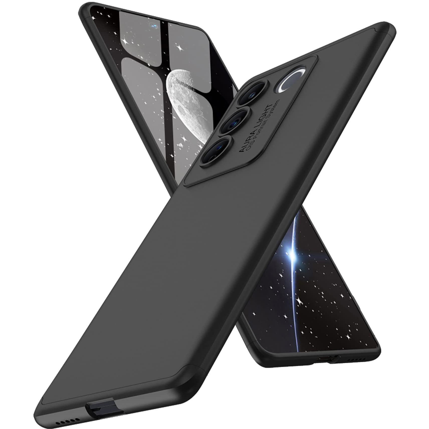 Kapa Double Dip Full 360 Protection Back Case Cover for Vivo V27 Pro (5G) (Black)