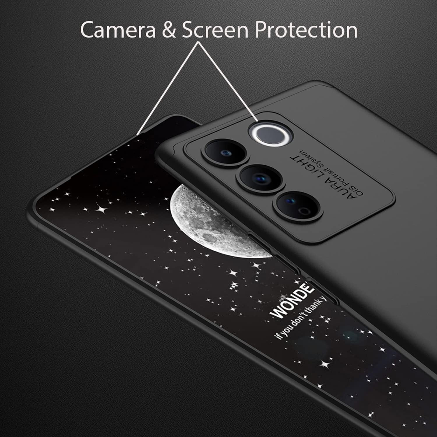 Kapa Double Dip Full 360 Protection Back Case Cover for Vivo V27 Pro (5G) (Black)