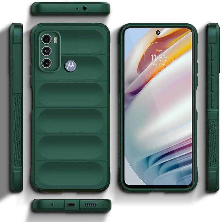 Mr. Case Liquid Silicone Case for Motorola Moto G40 Fusion | Motorola Moto G60 | Comfort Grip Soft Touch Matte TPU | - Green