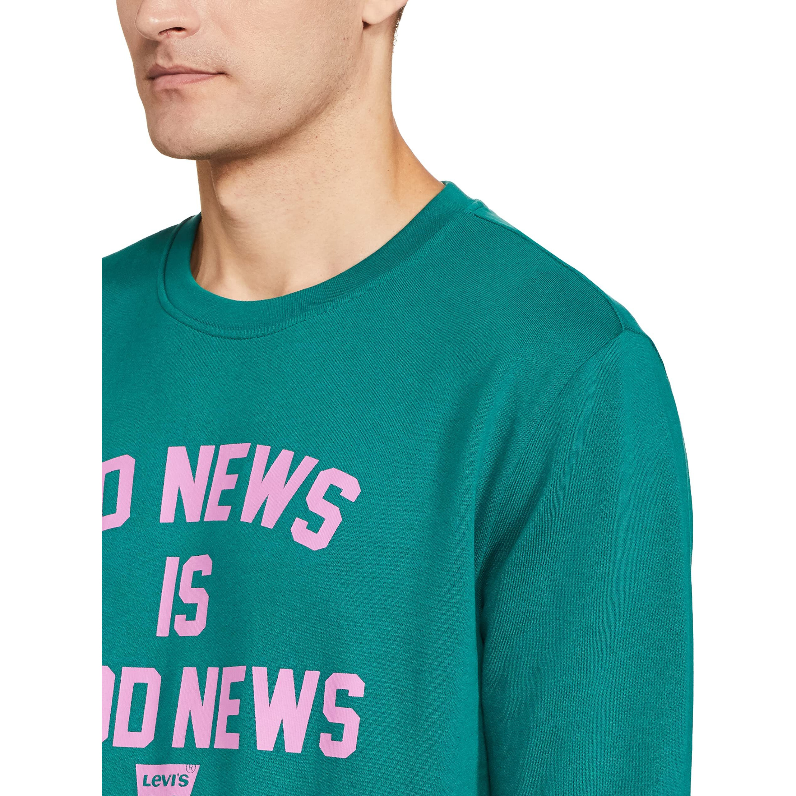 Levis Mens Cotton Crew Neck Regular Fit Sweatshirt (59638-0144_Alpine Green_Large)