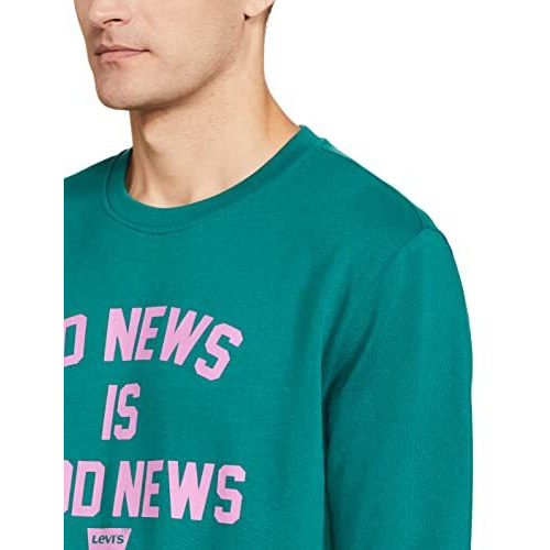 Levis Mens Cotton Crew Neck Regular Fit Sweatshirt (59638-0144_Alpine Green_Large)