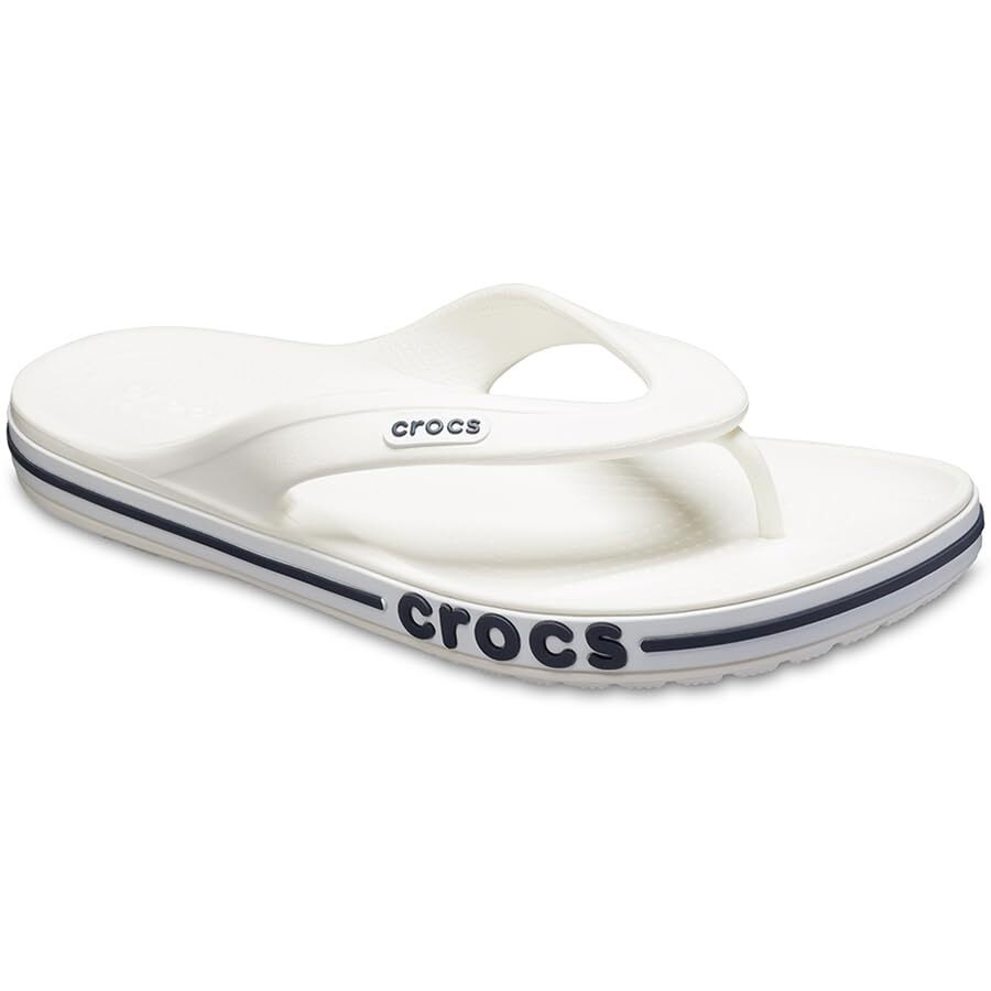 crocs unisex-adult Bayaband Flip WHITE/NAVY Flip-Flop - 4 UK Men/ 5 UK Women (M4W5) (205393-126)