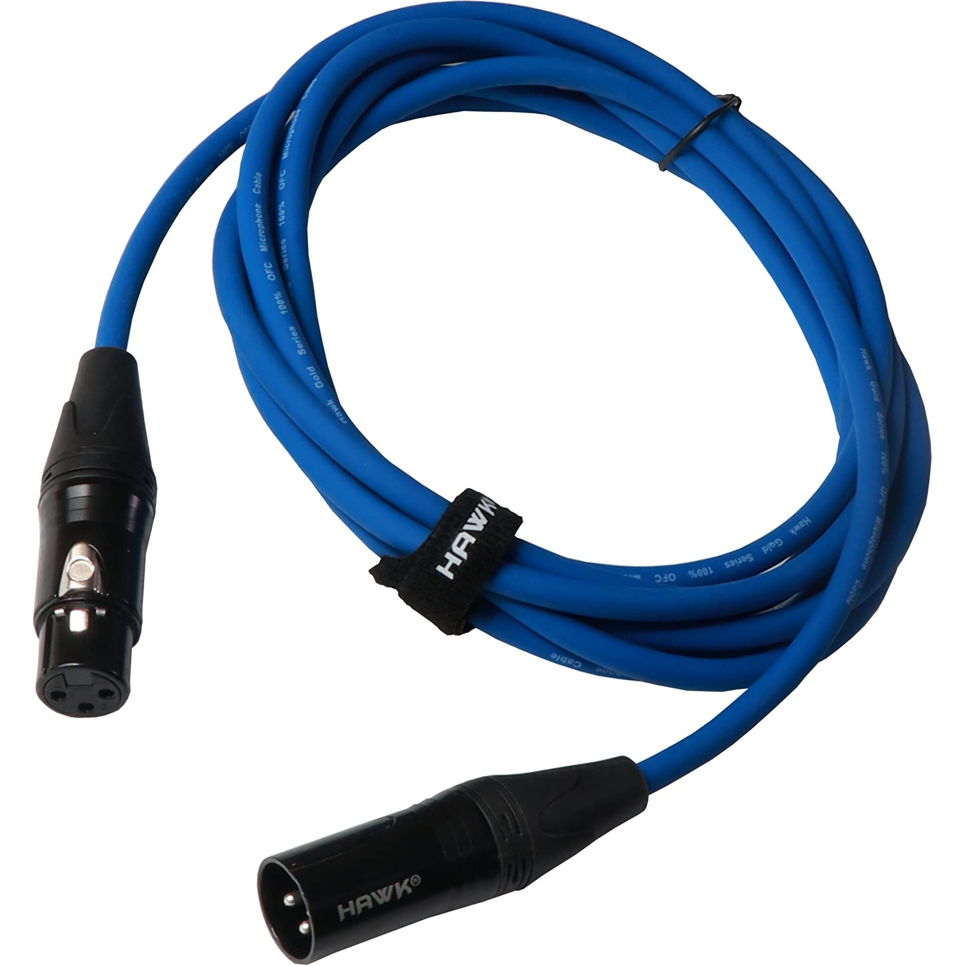 Hawk Proaudio Hawk SXFG010 Gold Series XLR Male to Female Microphone Cable With Cable Tie - 3 Meter (Blue Color)