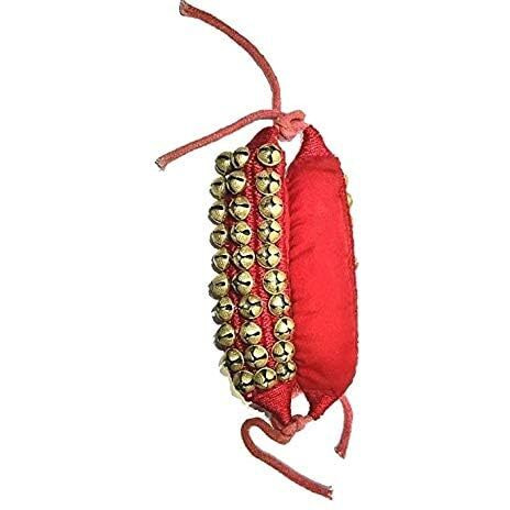 UAPAN Brass Ghungroo Anklets Bells For Women I 3 Line Pad I Red I 5 Pair I Perfect for traditional Indian dance