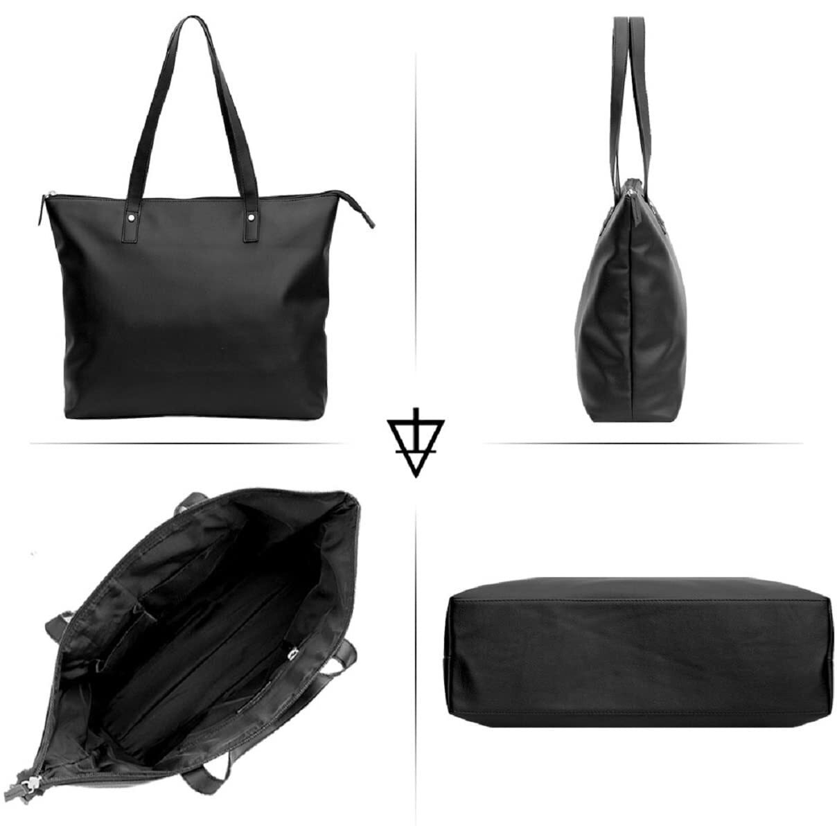 Aquatan Women's Back To Work Tote Bag With Wallet Pouch (Black)