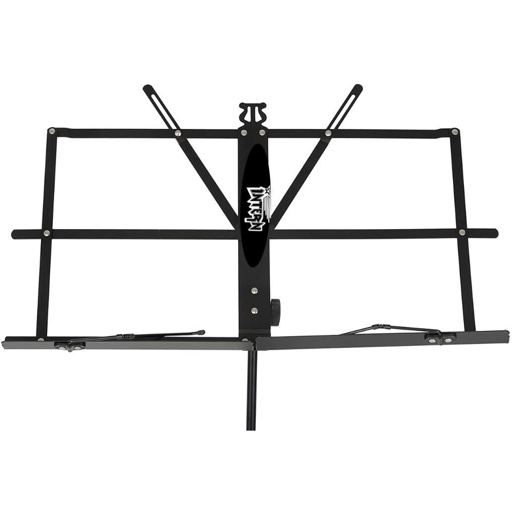 Intern Adjustable Orchestra Conductor Musical Notation Lyrics Stand with Carrying Bag, Light Weight for Travel, Black, (INT-NSB-01)