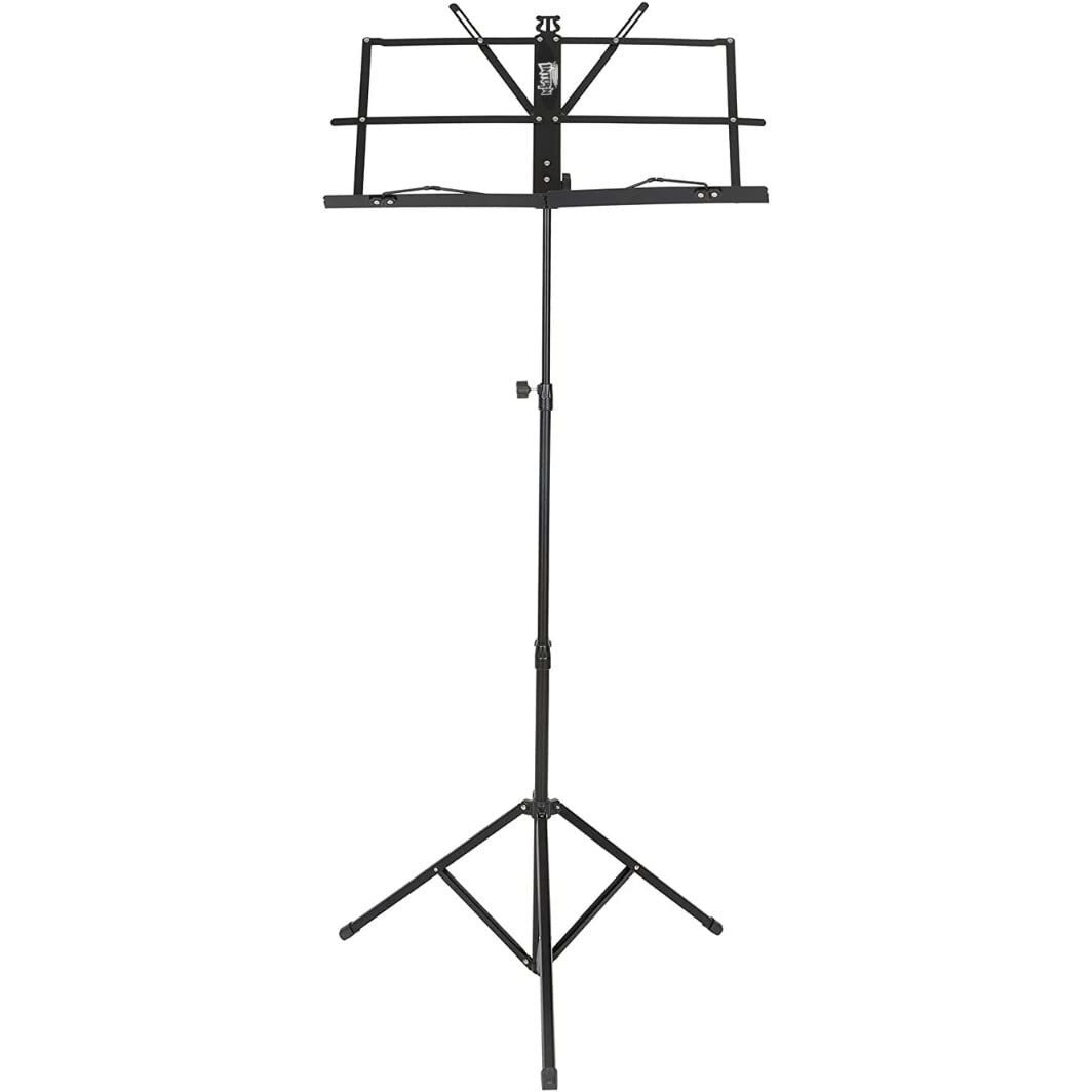 Intern Adjustable Orchestra Conductor Musical Notation Lyrics Stand with Carrying Bag, Light Weight for Travel, Black, (INT-NSB-01)