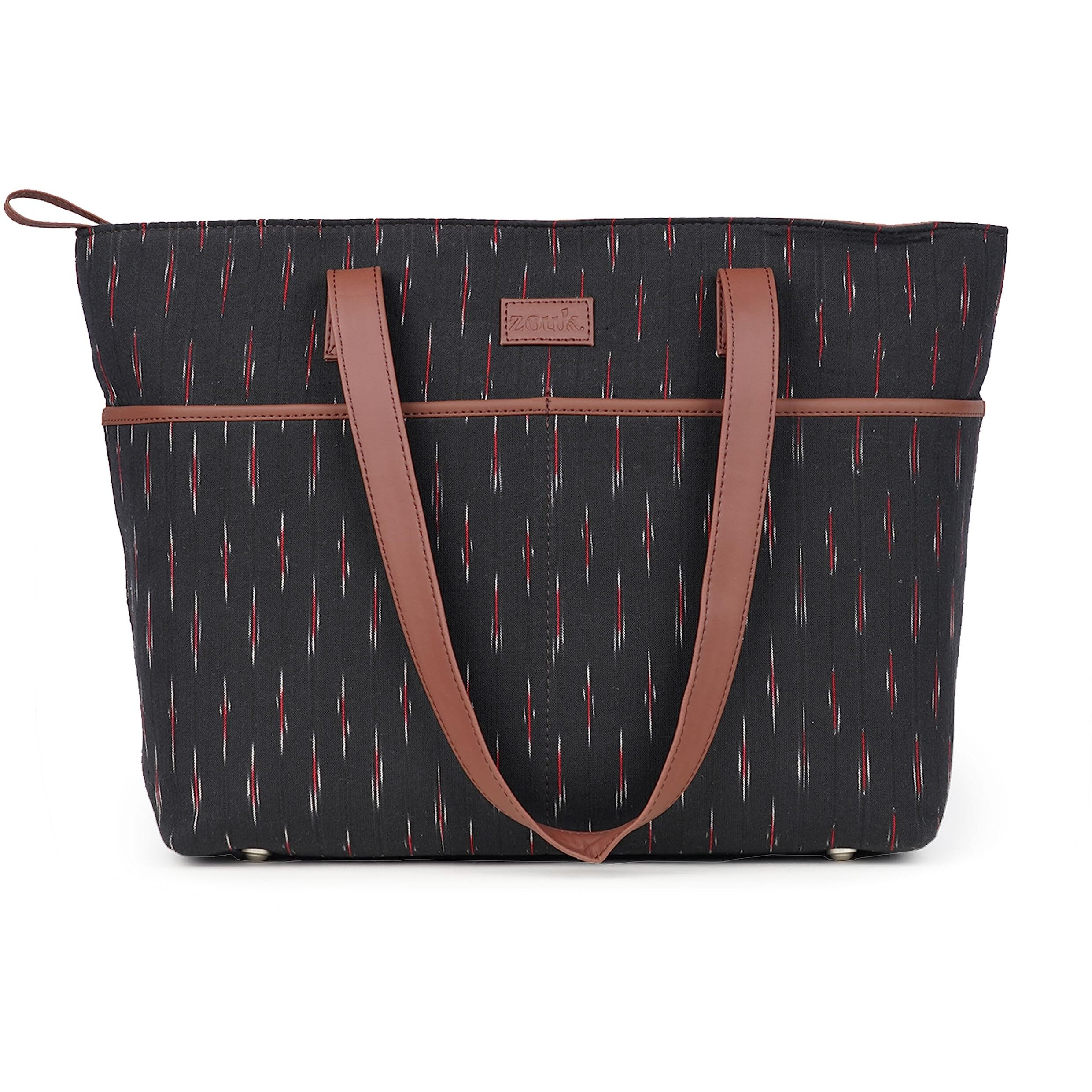 ZOUK 100% PeTA Approved Vegan Leather Double Handle Printed Tote Bags For Women