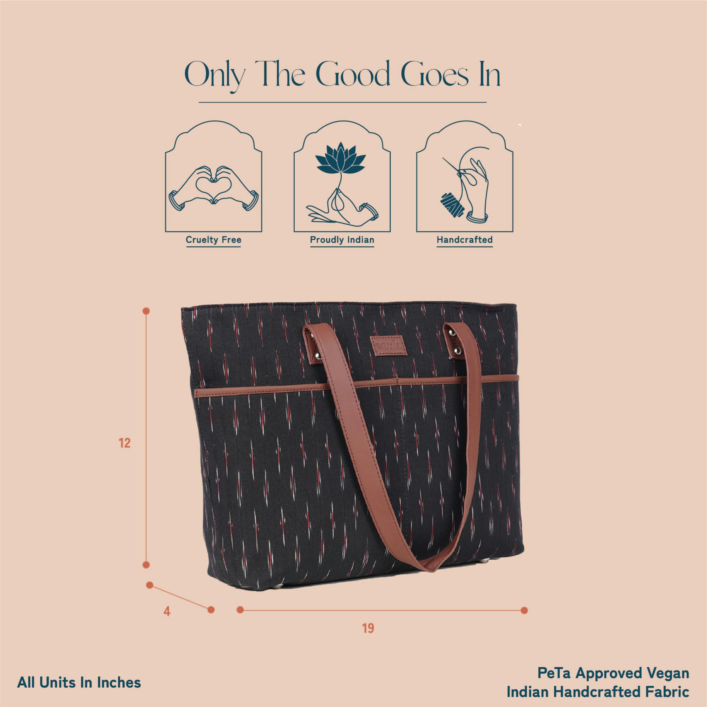 ZOUK 100% PeTA Approved Vegan Leather Double Handle Printed Tote Bags For Women