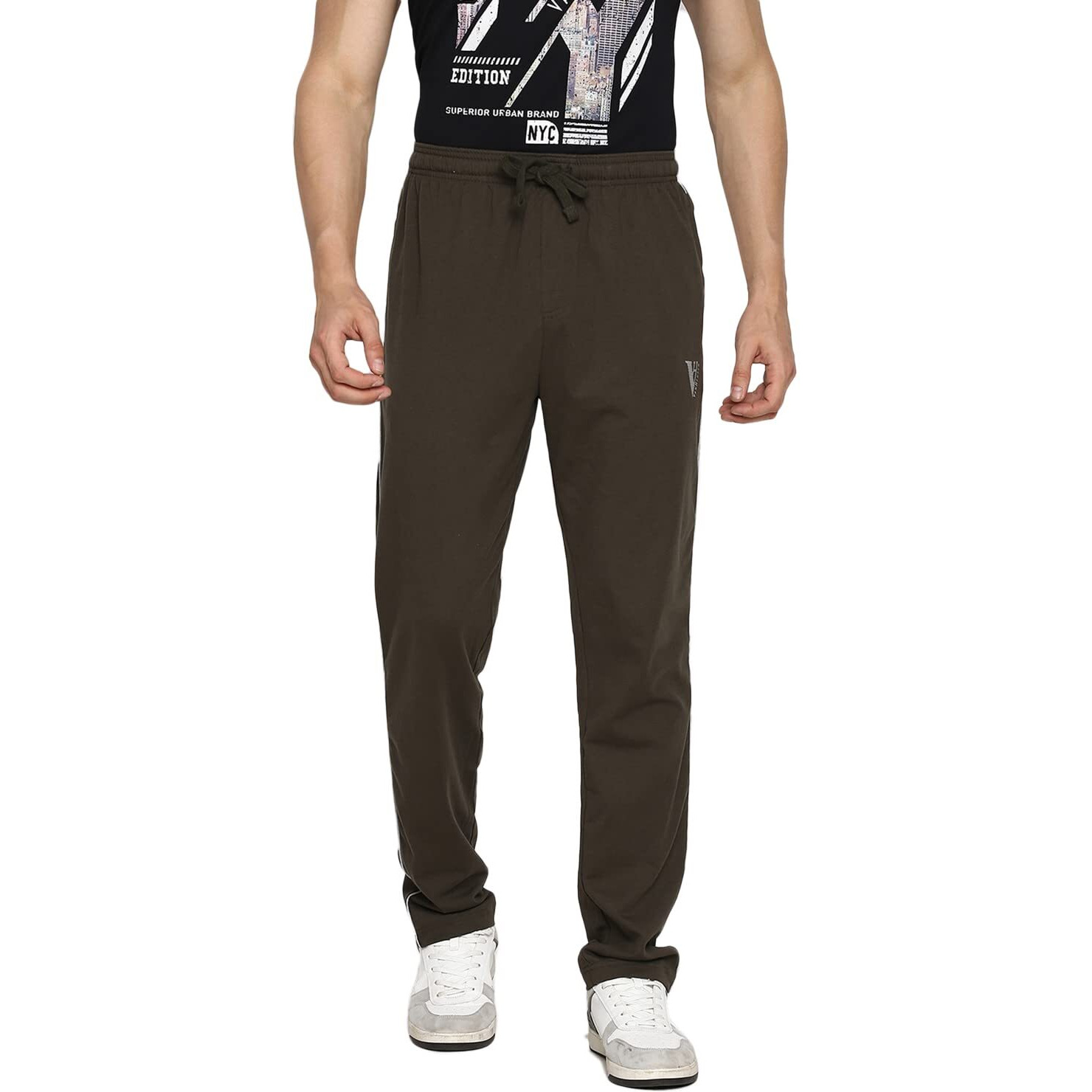 Van Heusen Men Athleisure Smart Tech Regular Fit Trackpants - Easy Stain Release, Anti Stat, Ultra Soft_50056_Moss Green_S