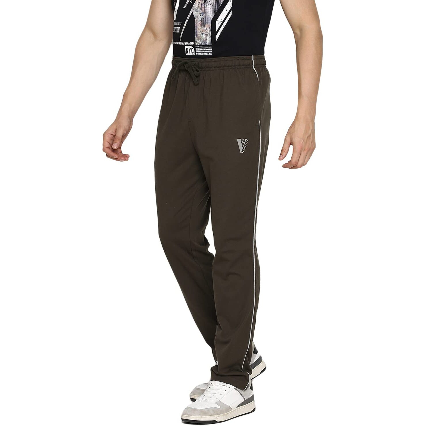 Van Heusen Men Athleisure Smart Tech Regular Fit Trackpants - Easy Stain Release, Anti Stat, Ultra Soft_50056_Moss Green_S