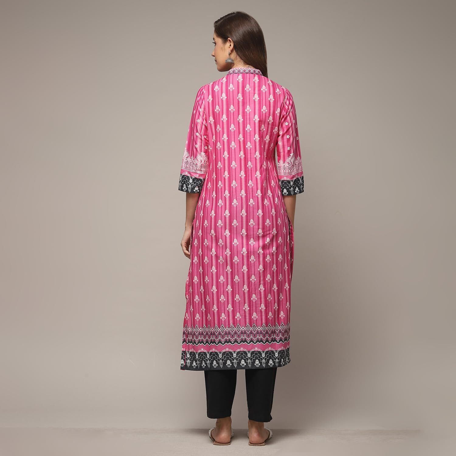 BIBA Cotton Women Printed Regular Mix and Match Kurta(Assorted19004_Plum_42)