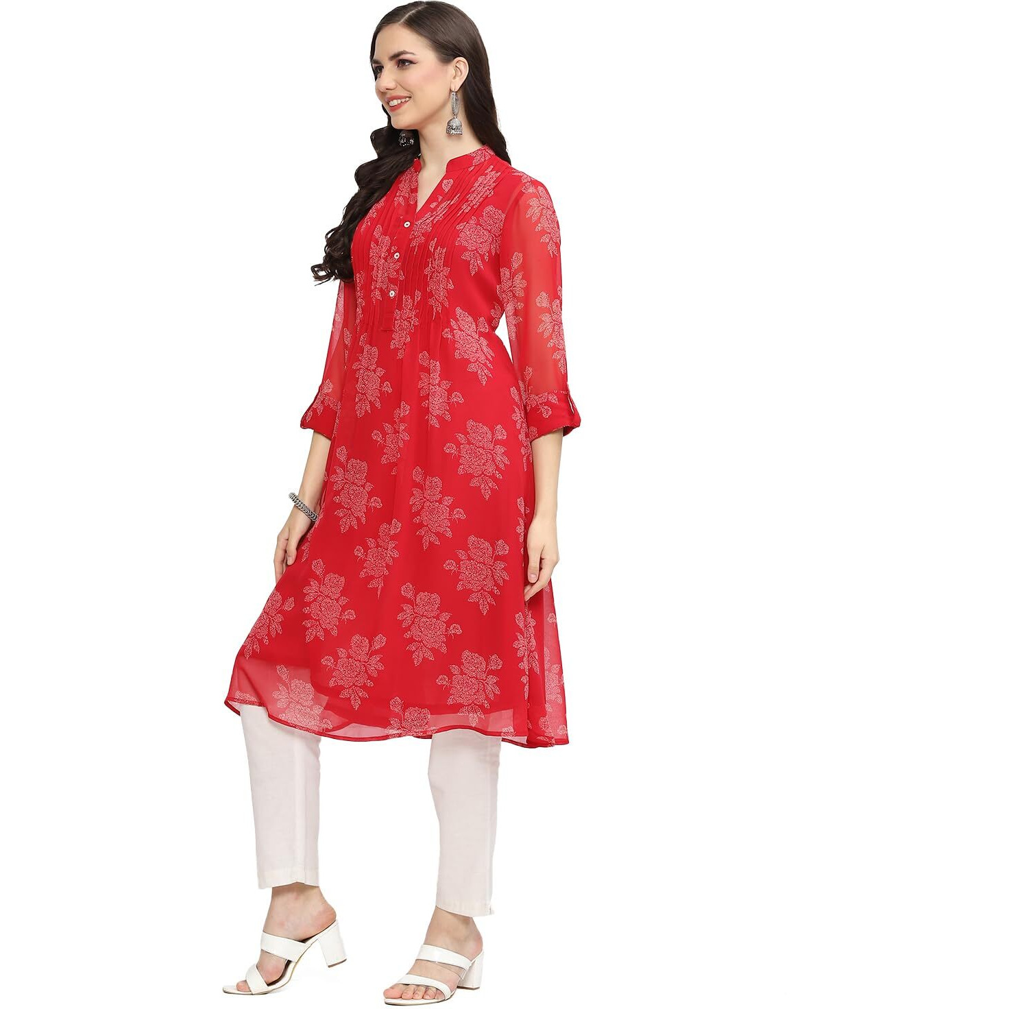 BIBA Women Printed Straight Mix and Match(MNMASSORTED19714_RED_38)
