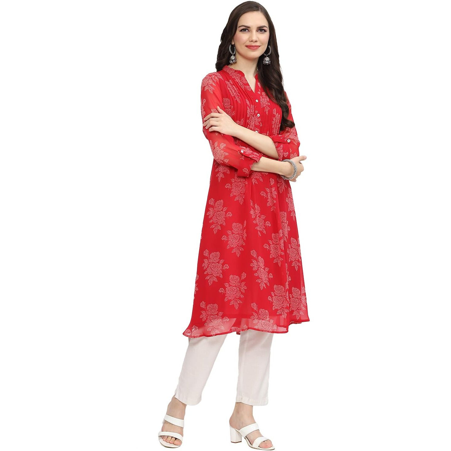 BIBA Women Printed Straight Mix and Match(MNMASSORTED19714_RED_38)