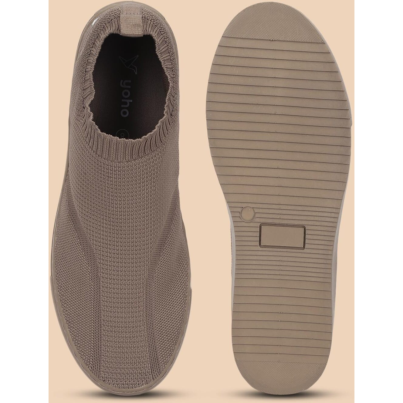 YOHO FreeStep Spacious and Casual Slip on Shoes | Comfortable for Long Hours of Walking | Outperforms Memory Foam | Arch Support Insole | Brown - UK 9