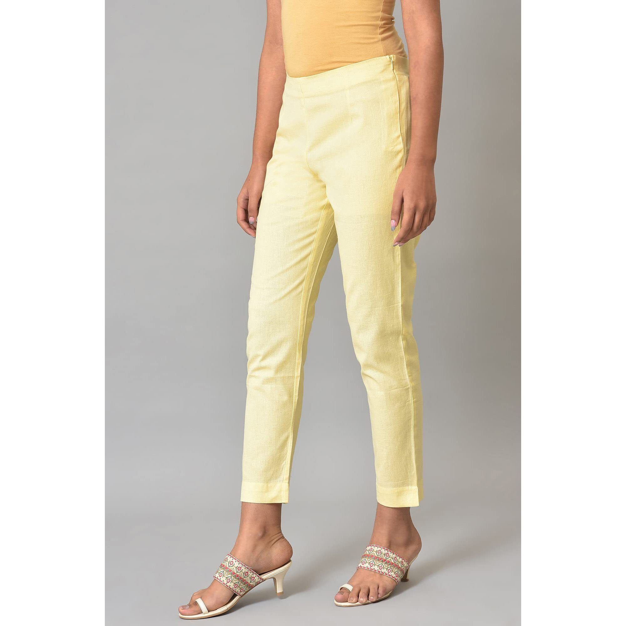 W Cotton Blend Strechable Slim Pants for Women | Cotton Blend Slim Pants for Women | Trousers for Women | W for Woman