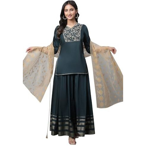 Aurelia Women's Rayon Set (23AUAS14185-605954_Dark Teal