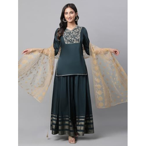 Aurelia Women's Rayon Set (23AUAS14185-605954_Dark Teal