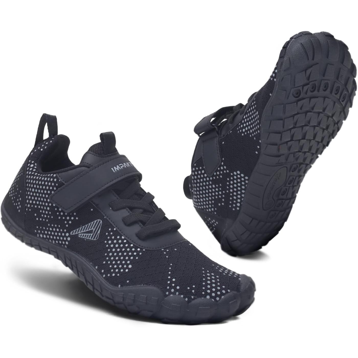 Impakto Barefoot Rooted Big Toe Box - Cross Training, Gym, Running, Walking Shoes for Men AS3211 Black