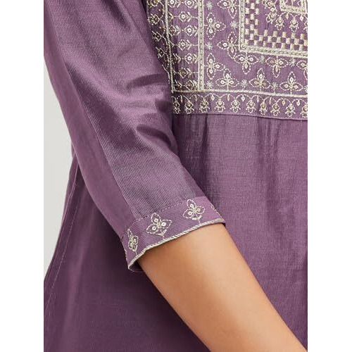Max Women's Silk Regular Kurta (UTEKFE24BI_Mauve