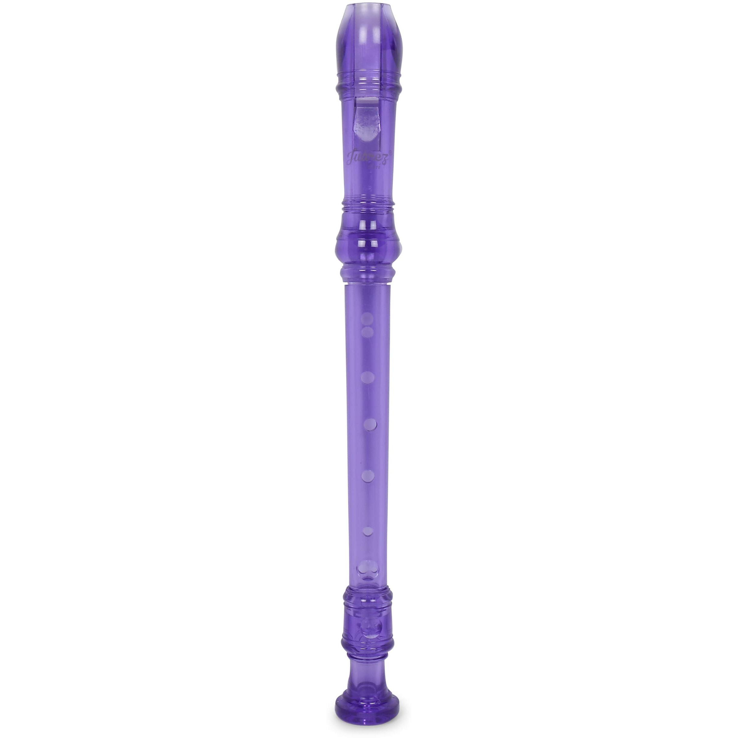 JUAREZ JRF100PP Clar Descant German Style 8 Holes Soprano Recorder Flute with Cleaning Rod Suitable for School Ensembles | Home Practice | Music Classes | Gift, Purple with Cleaning Rod & Case