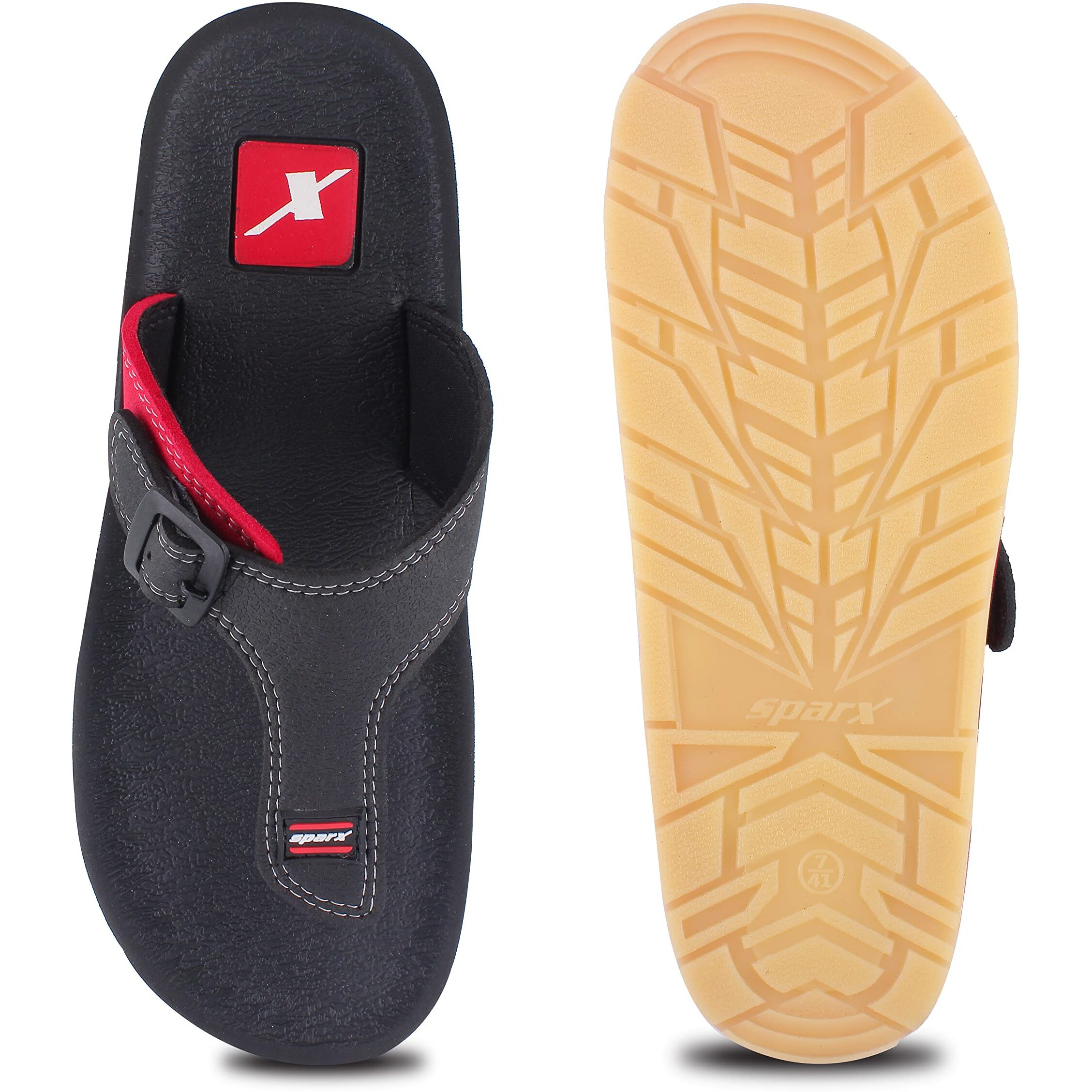 Sparx mens SF0594G Blackred Flip-Flop - 8 UK (SF0594GBKRD0008)