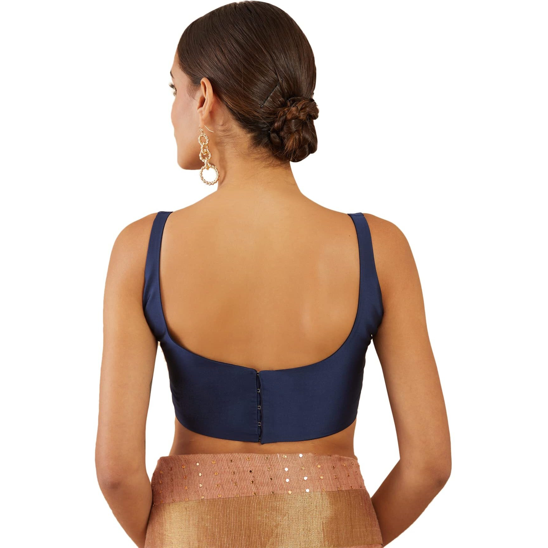Soch Women's Solid Regular Blouse (SOBLA191028_Navy Blue 34)