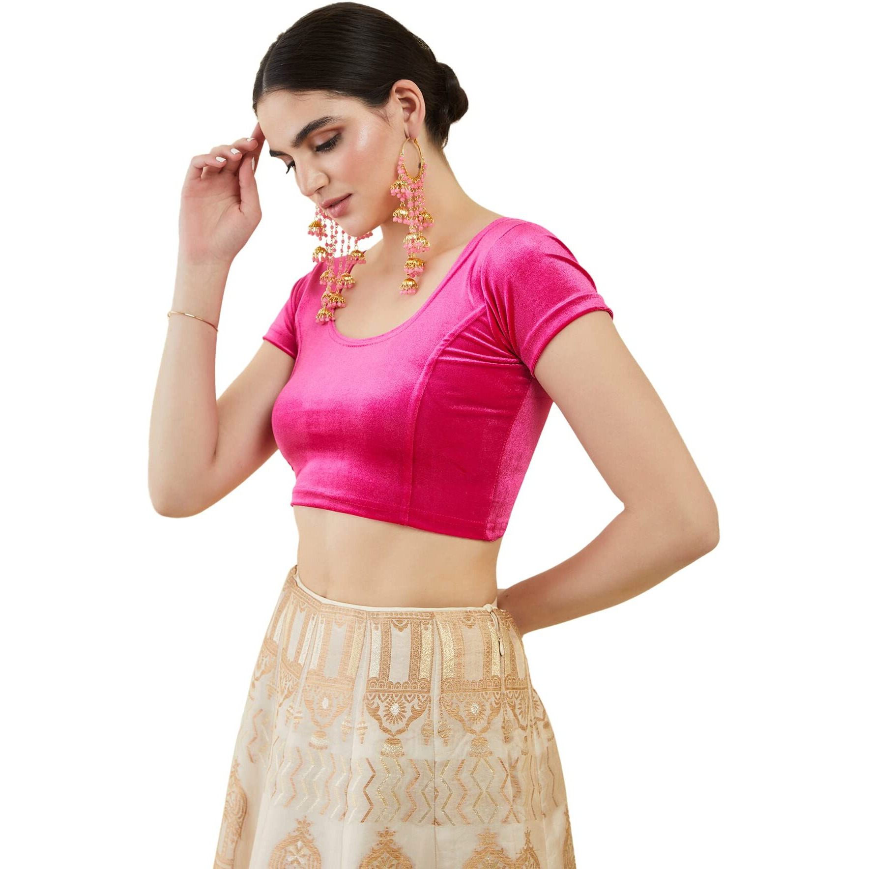 Soch Velvet Fuchsia Princess Cut Blouse
