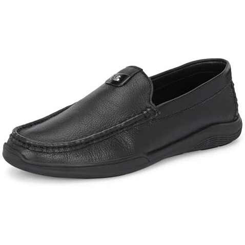 Blue Leather Black Slipon Formal Shoe for Mens 3996-1