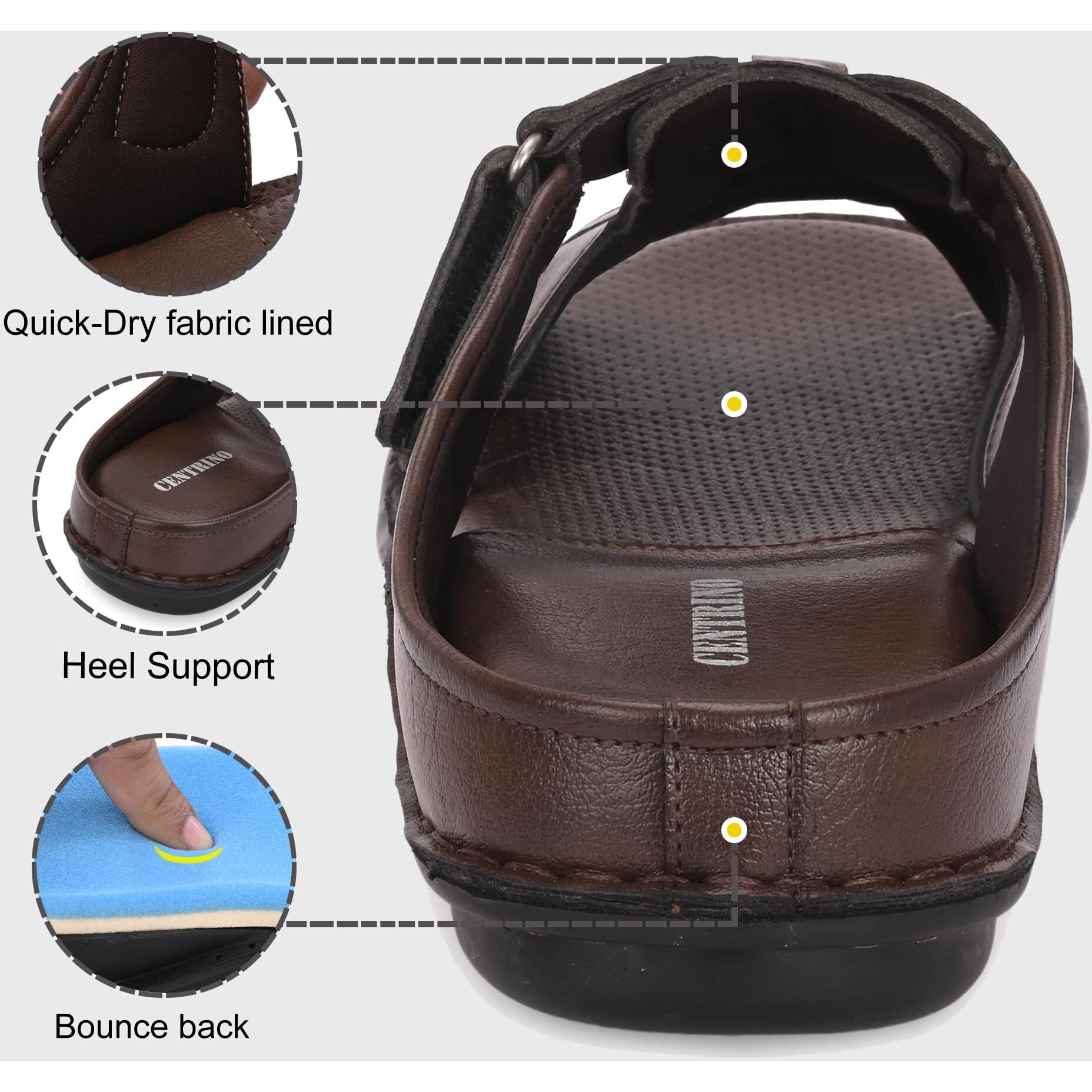 Centrino Men's 6602 Brown Sandals_7 UK(6602-2)