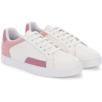 Centrino Women Casual Sneaker | Ultra Soft Cushion | Trendy & Lightweight Design | Low Top Flat Sole | Colorblock Sneakers | White Sneakers Girl Shoes 7608-20