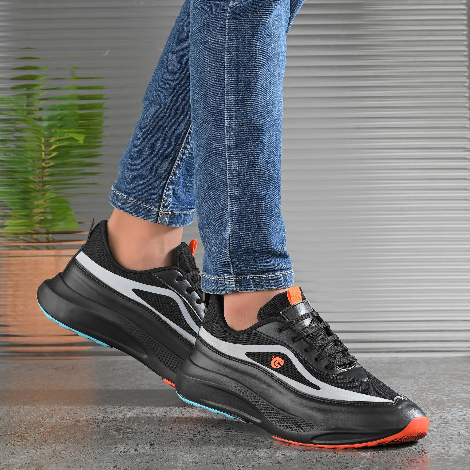 Centrino Casual Shoe for Men | Cushioned Insole | Stylish Shoe |Sporty Lace-Up Design| Sneakers for Boys & Men 6832-1 Black