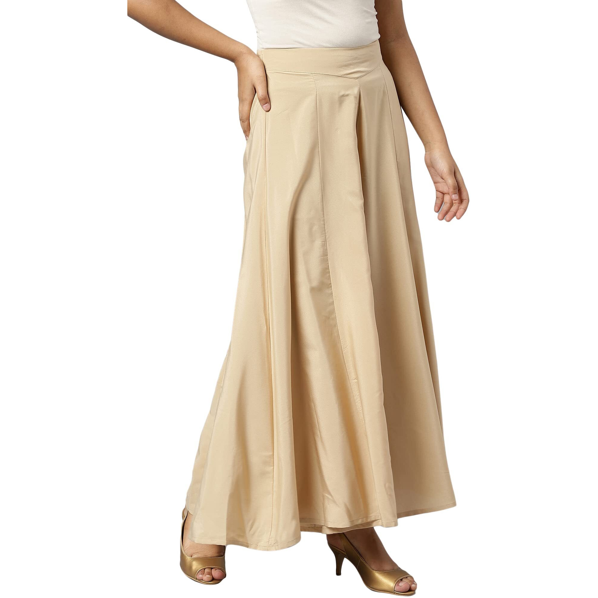 Aurelia Gold Solid Palazzos for Women's Ethnic Bottomwear