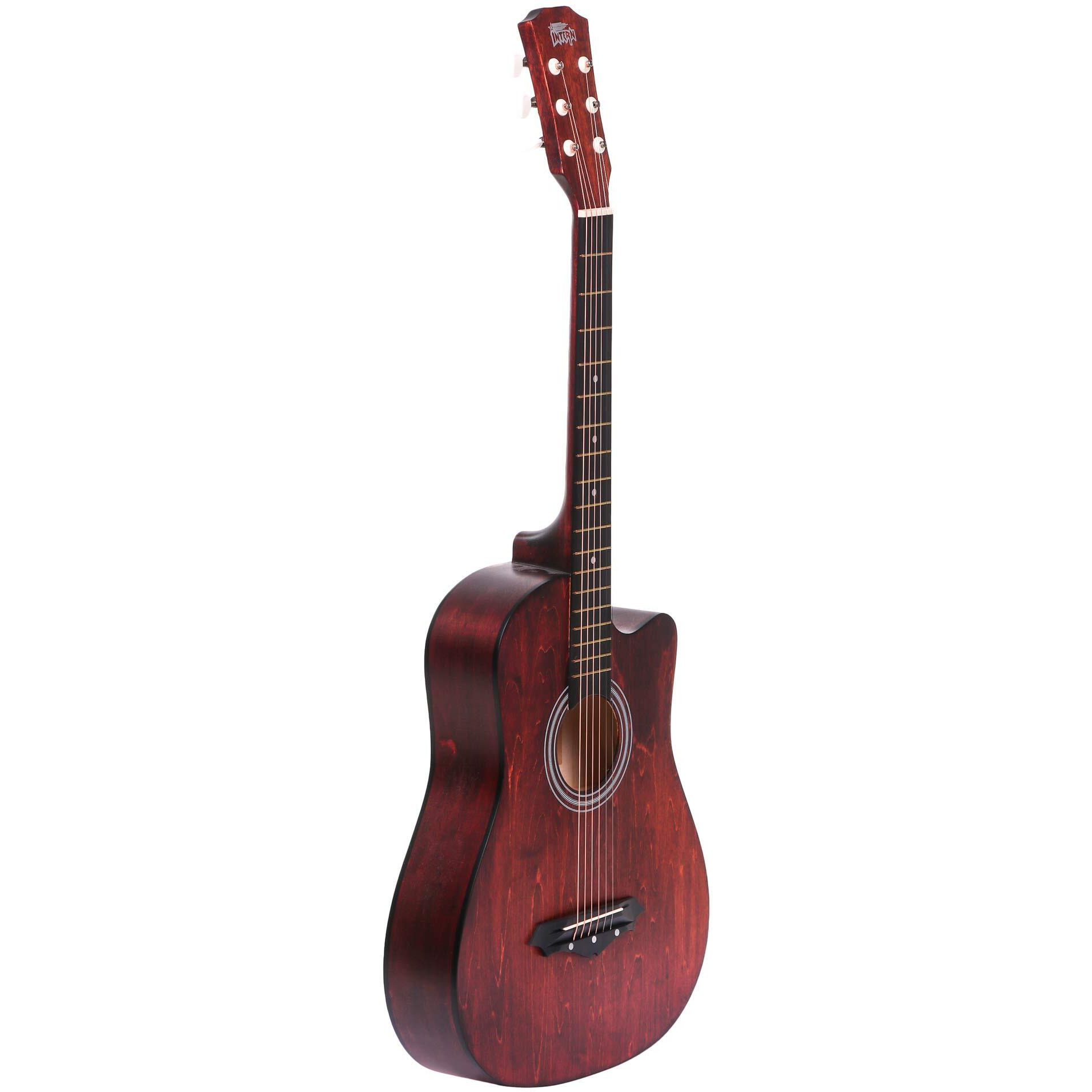 Intern Int-38c Linden Wood Acoustic Guitar Kit with Carry Bag and Picks (Brown)