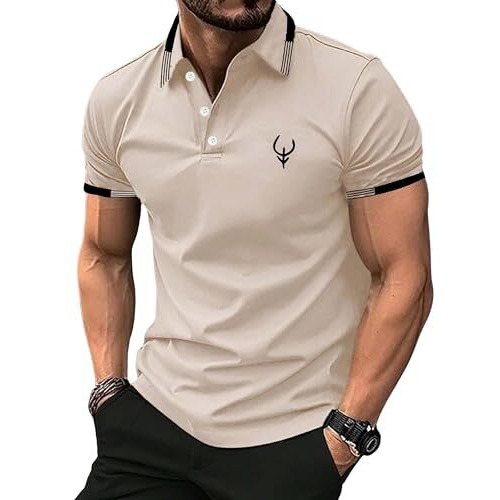 Lymio Men T-Shirt || T-Shirt for Men || Polo T Shirt || T-Shirt (Polo 40 to 43) (in, Alpha, 2XL, Regular, Beige)